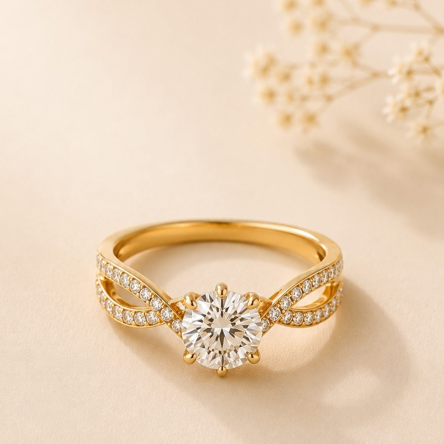 Twist Shank Engagement Ring